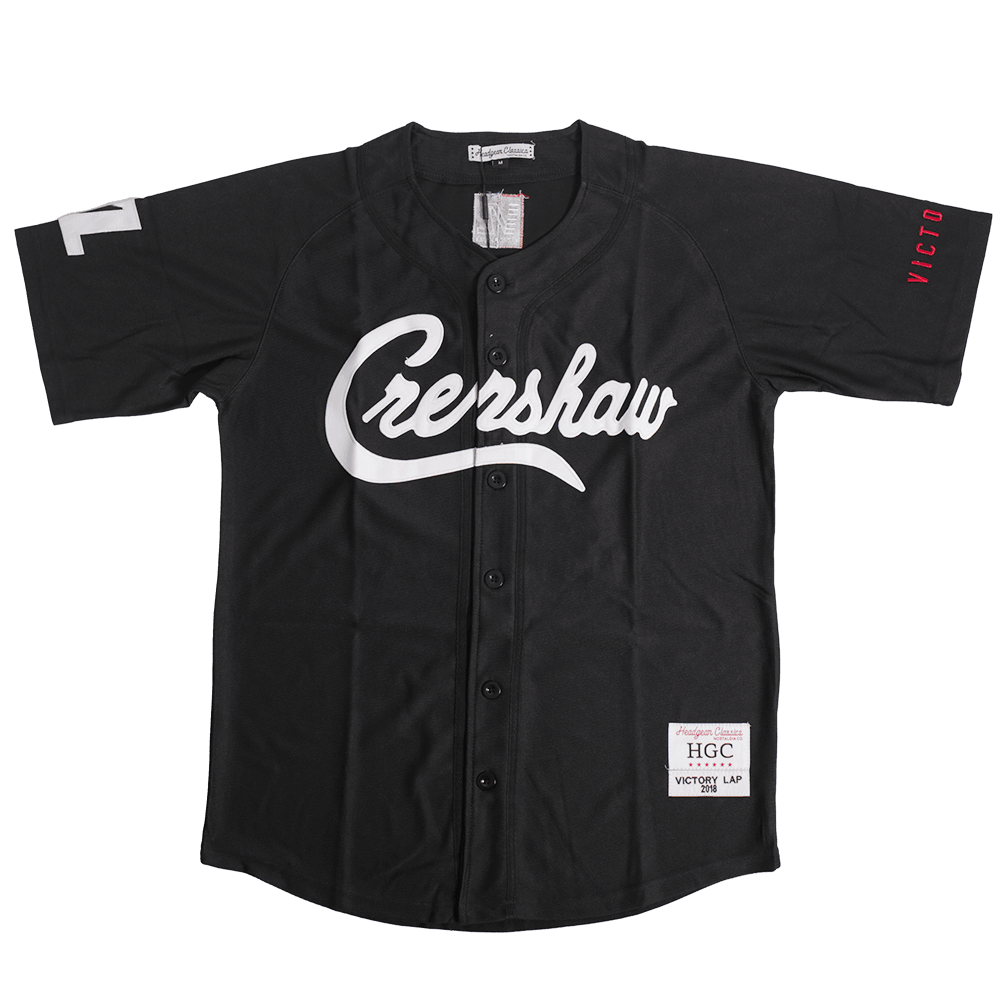 NIPSEY HUSSLE VICTORY BASEBALL JERSEY BLACK - Allstarelite.com