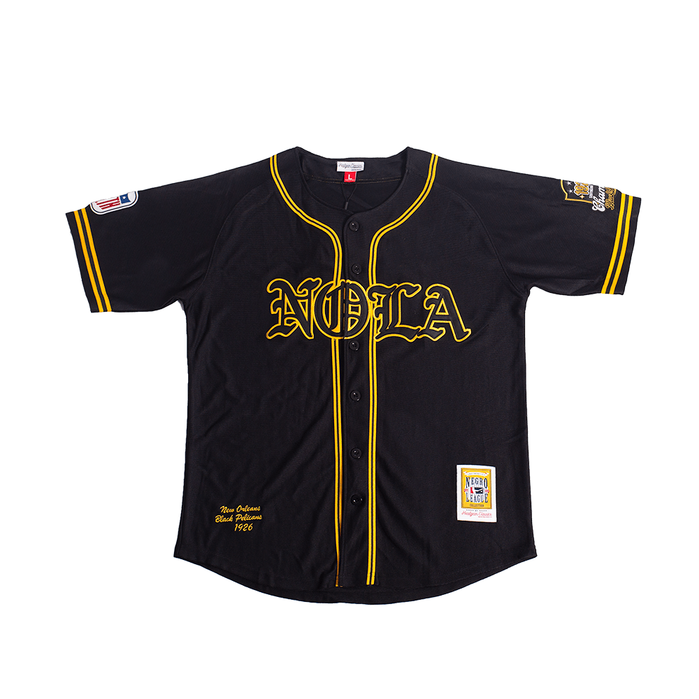 NOLA BLACK PELICANS LEAGUE CHAMPS BUTTON DOWN JERSEY - Allstarelite.com