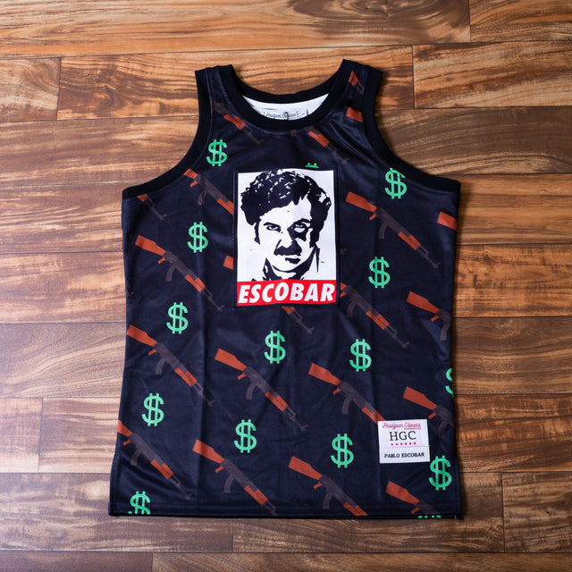 PABLO ESCOBAR BLACK BASKETBALL JERSEY - Allstarelite.com