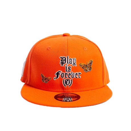 PLAY IS FOREVER ORANGE FITTED HAT - Allstarelite.com