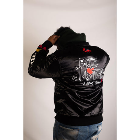 POETIC JUSTICE BLACK SATIN JACKET - Allstarelite.com