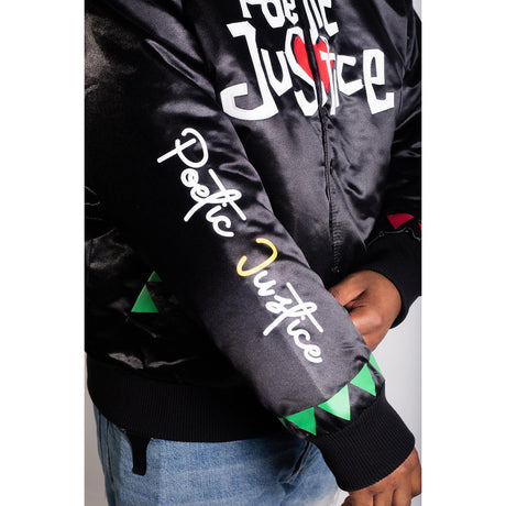 POETIC JUSTICE BLACK SATIN JACKET - Allstarelite.com