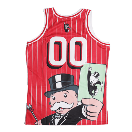 RED MONOPOLY BASKETBALL JERSEY - Allstarelite.com