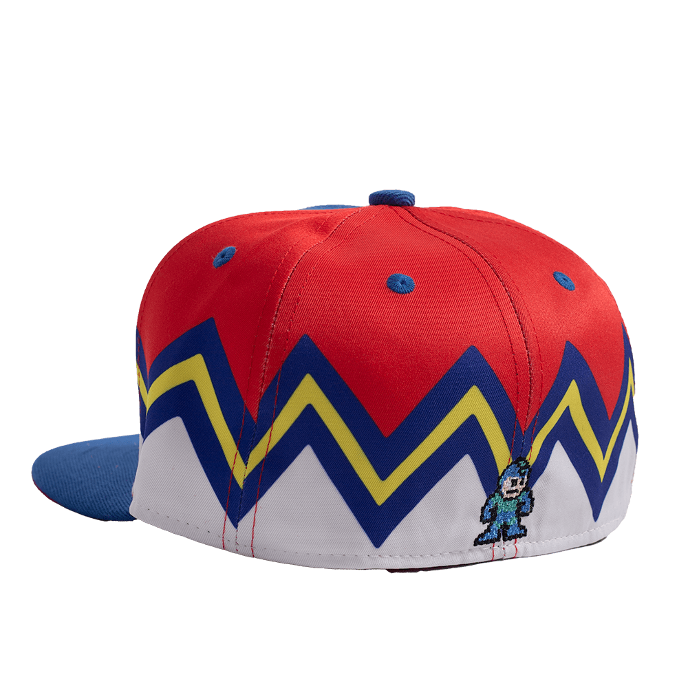 RED/BLUE MEGAMAN ZIGZAG FITTED HAT - Allstarelite.com