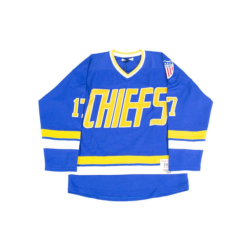 SLAP SHOT CHIEFS HOCKEY JERSEY IN (NAVY) – Allstarelite.com