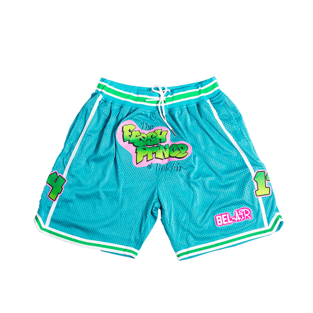 SPRAYPAINT FRESH PRINCE BASKETBALL SHORTS LT BLUE - Allstarelite.com