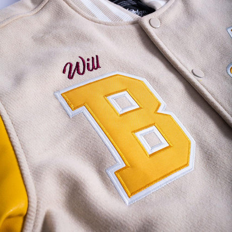 The Fresh Prince Bel-Air Academy Varsity Jacket In Tan/Yellow - Allstarelite.com