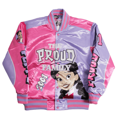 THE PROUD FAMILY PENNY SPLIT SATIN JACKET PINK/PURPLE - Allstarelite.com