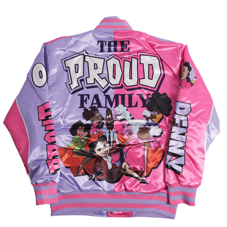 THE PROUD FAMILY PENNY SPLIT SATIN JACKET PINK/PURPLE - Allstarelite.com