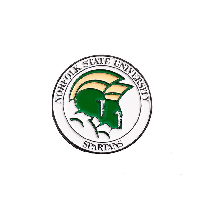 WHITE/GREEN NORFOLK STATE UNIVERSITY PATCH PIN - Allstarelite.com