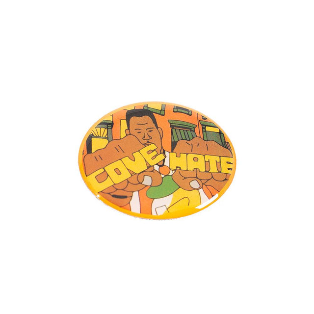 YELLOW/BROWN LOVE AND HATE PIN - Allstarelite.com