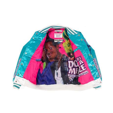 YOUTH DON'T BE A MENACE ALL OVER SATIN JACKET LIGHT BLUE - Allstarelite.com