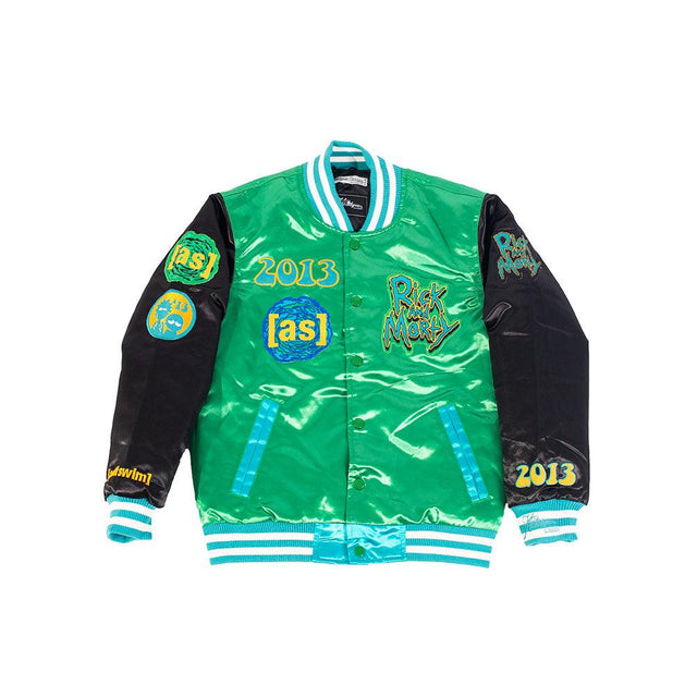 YOUTH RICK AND MORTY SATIN JACKET GREEN - Allstarelite.com